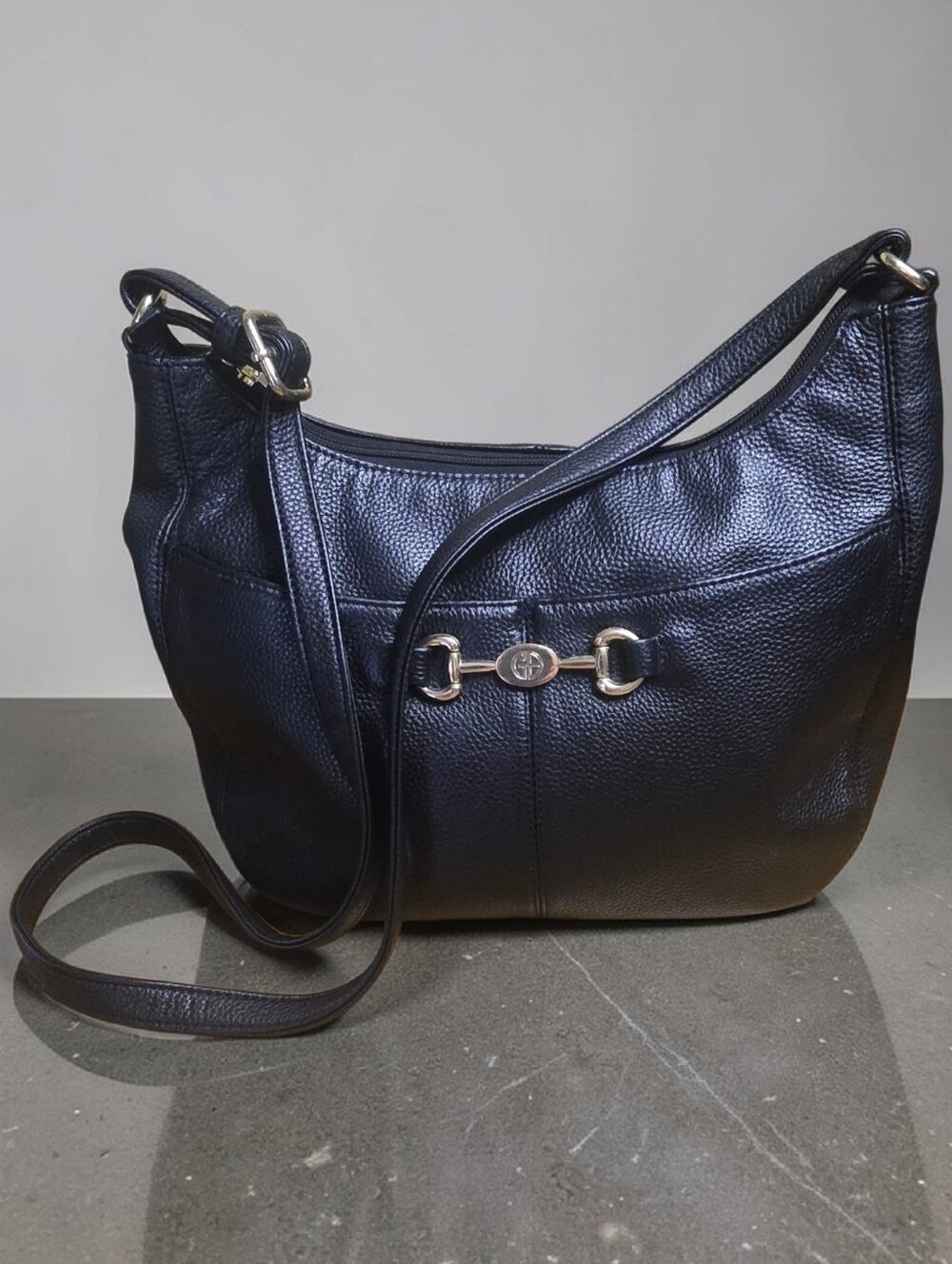 Giani Bernini Pebbled Leather Hobo Bag Crossbody